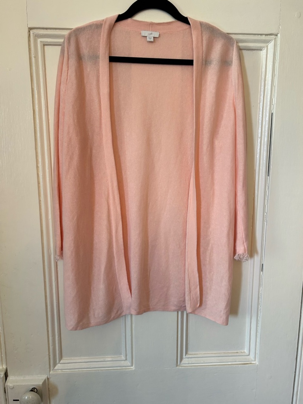 J. Jill Pale Pink Open-Front linen blend Cardigan size small.   Summer weight